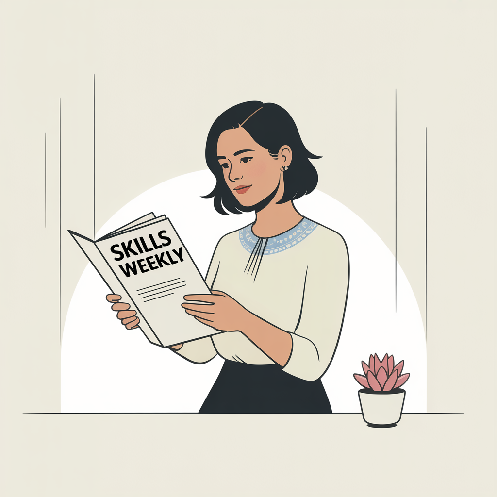 Woman reading Skills Weekly